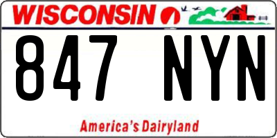 WI license plate 847NYN