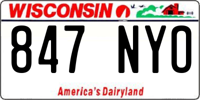 WI license plate 847NYO