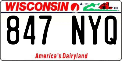 WI license plate 847NYQ