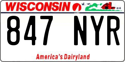 WI license plate 847NYR