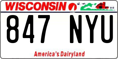WI license plate 847NYU