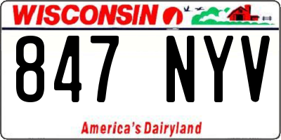 WI license plate 847NYV