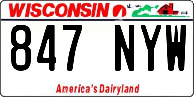 WI license plate 847NYW