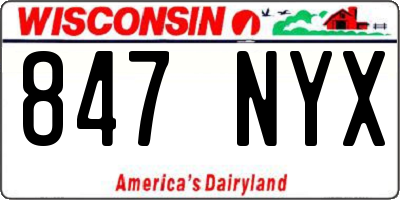 WI license plate 847NYX