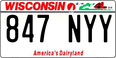 WI license plate 847NYY
