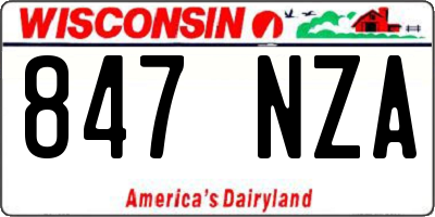 WI license plate 847NZA