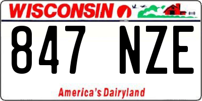 WI license plate 847NZE