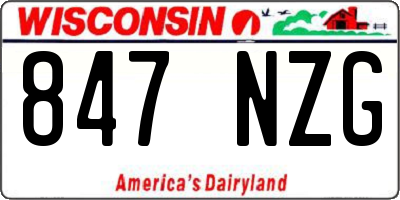 WI license plate 847NZG