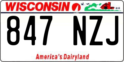 WI license plate 847NZJ