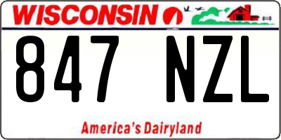 WI license plate 847NZL