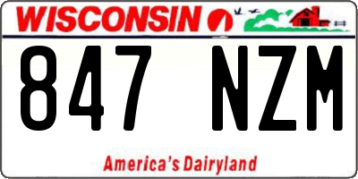 WI license plate 847NZM