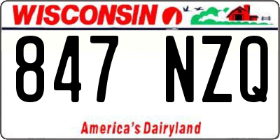 WI license plate 847NZQ