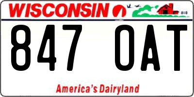WI license plate 847OAT