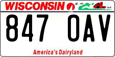 WI license plate 847OAV