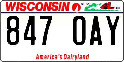 WI license plate 847OAY