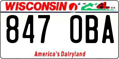 WI license plate 847OBA