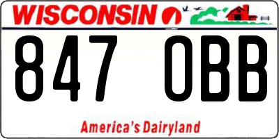 WI license plate 847OBB