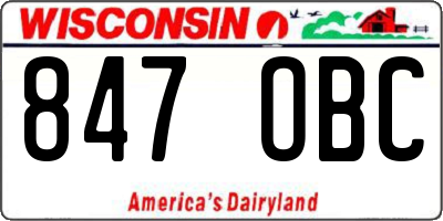 WI license plate 847OBC