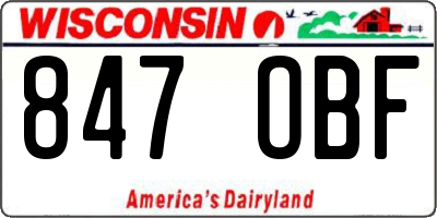 WI license plate 847OBF