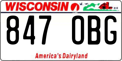 WI license plate 847OBG