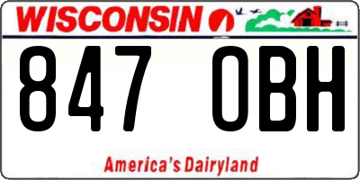 WI license plate 847OBH