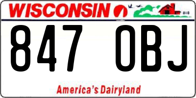 WI license plate 847OBJ