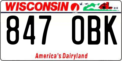 WI license plate 847OBK