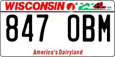 WI license plate 847OBM