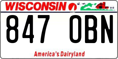 WI license plate 847OBN