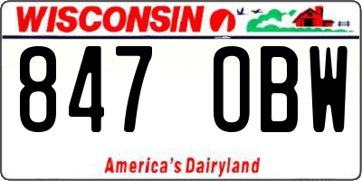 WI license plate 847OBW