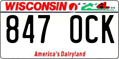 WI license plate 847OCK