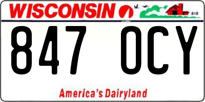 WI license plate 847OCY