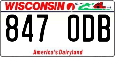 WI license plate 847ODB