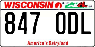 WI license plate 847ODL