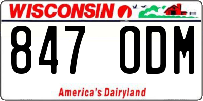 WI license plate 847ODM