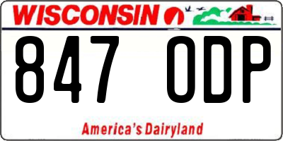 WI license plate 847ODP