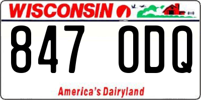 WI license plate 847ODQ