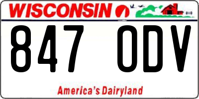 WI license plate 847ODV
