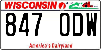 WI license plate 847ODW
