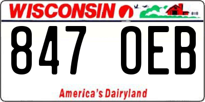 WI license plate 847OEB