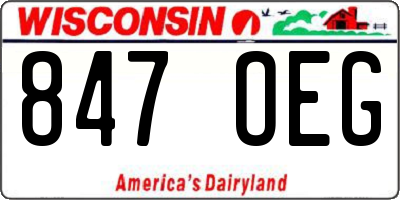 WI license plate 847OEG