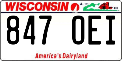 WI license plate 847OEI
