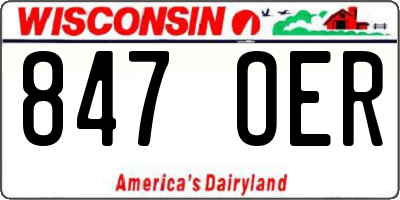 WI license plate 847OER