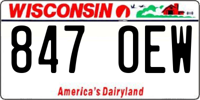 WI license plate 847OEW