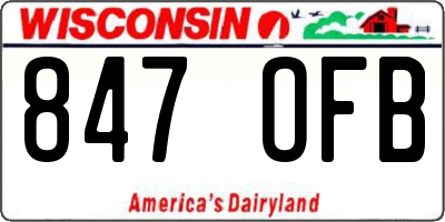 WI license plate 847OFB