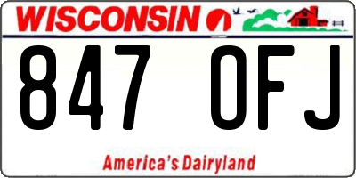 WI license plate 847OFJ