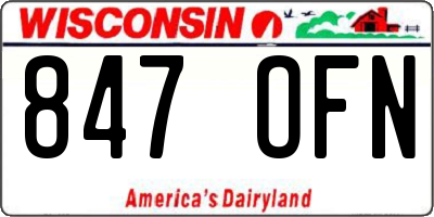 WI license plate 847OFN