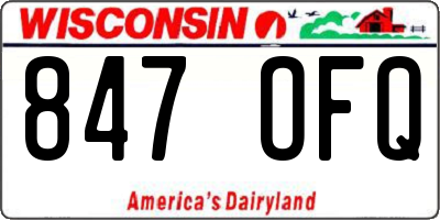 WI license plate 847OFQ