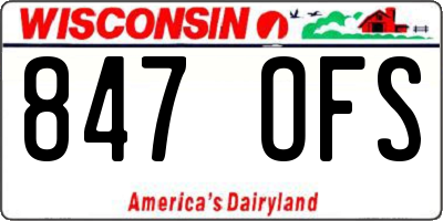 WI license plate 847OFS