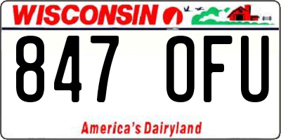 WI license plate 847OFU